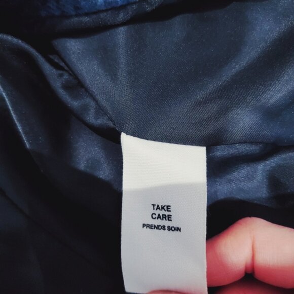 AVEC LES FILLES Tartan Plaid Patchwork Over Coat Blazer - Picture 10 of 15